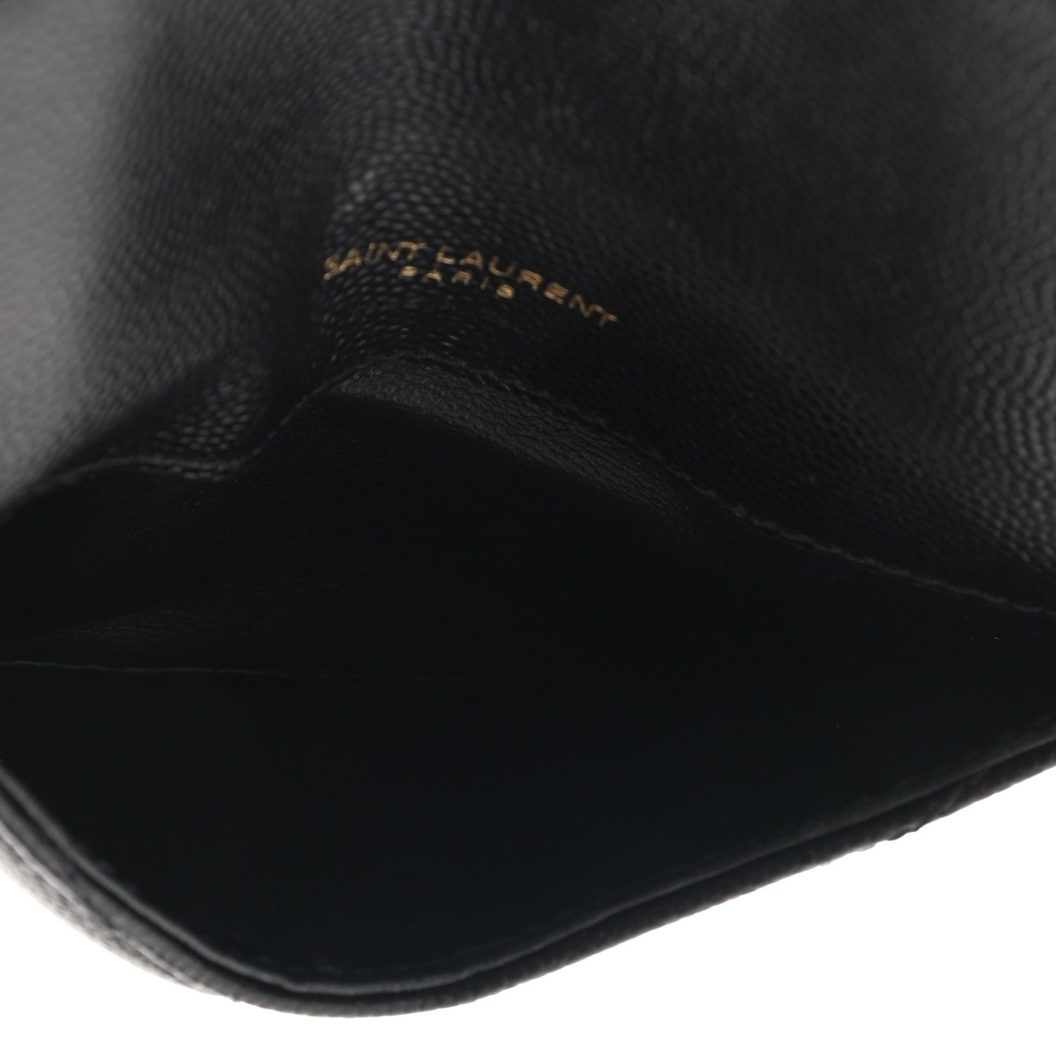 Saint Laurent Grain De Poudre Matelasse Chevron Monogram Fragments Zippered Card Case Black 5 of 8
