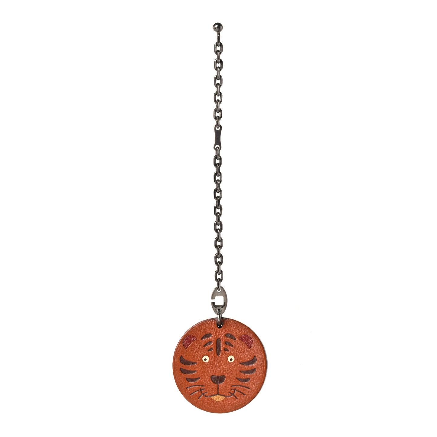Tadelakt Tiger Key Chain Bag Charm Potiron
