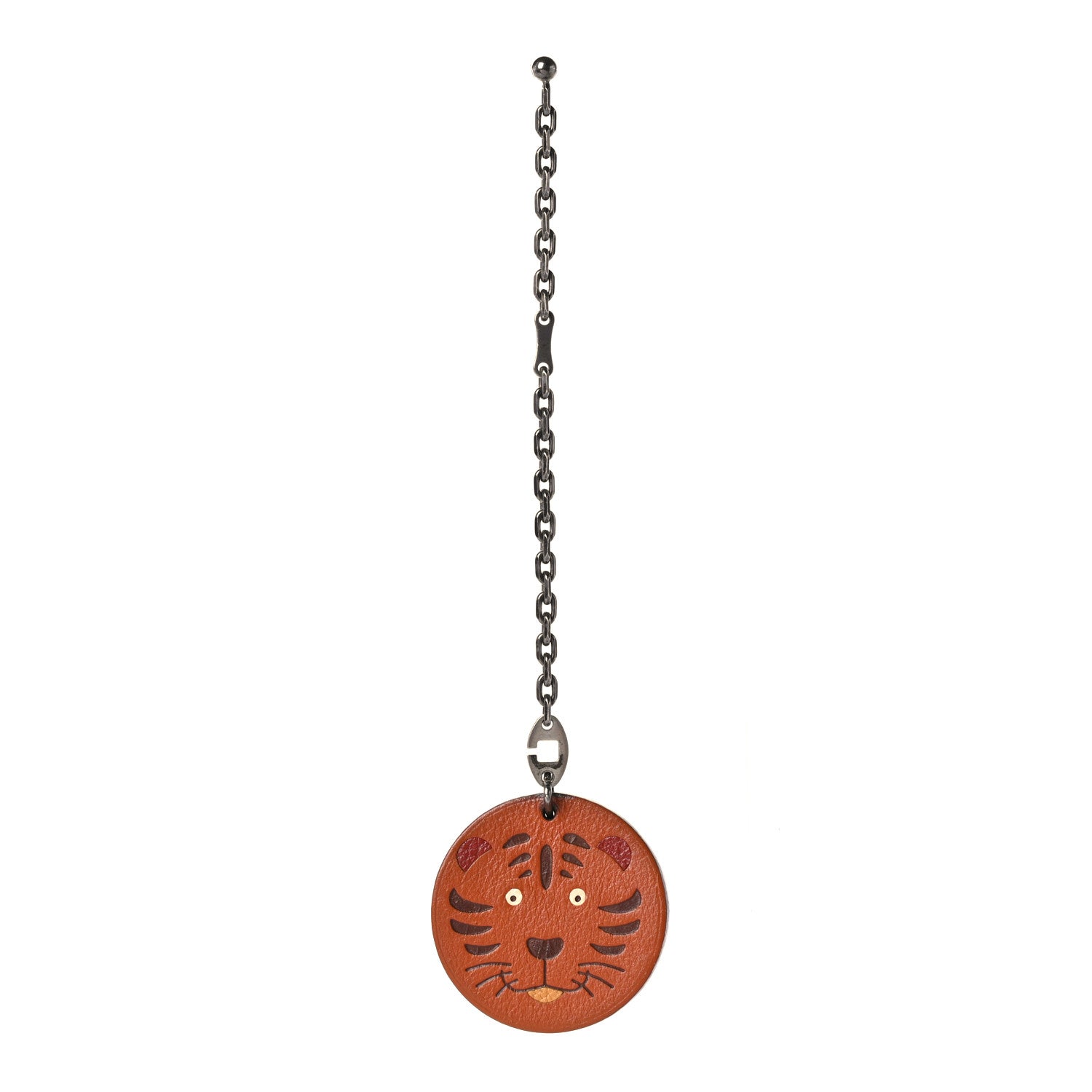Hermes Tadelakt Tiger Key Chain Bag Charm Potiron 1 of 5