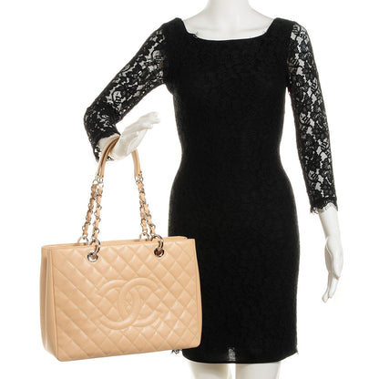 Chanel Caviar Quilted Grand Shopping Tote GST Beige Clair 2 of 7