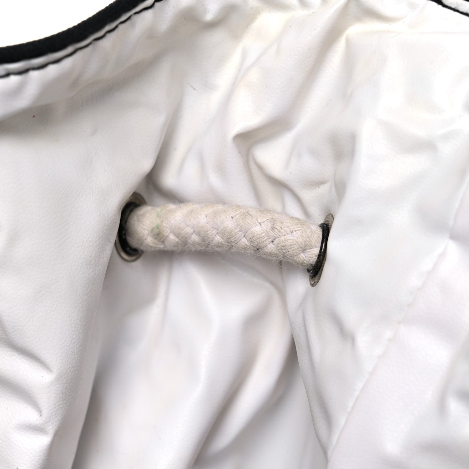 Chanel Canvas Drawstring Backpack Black White 10 of 17