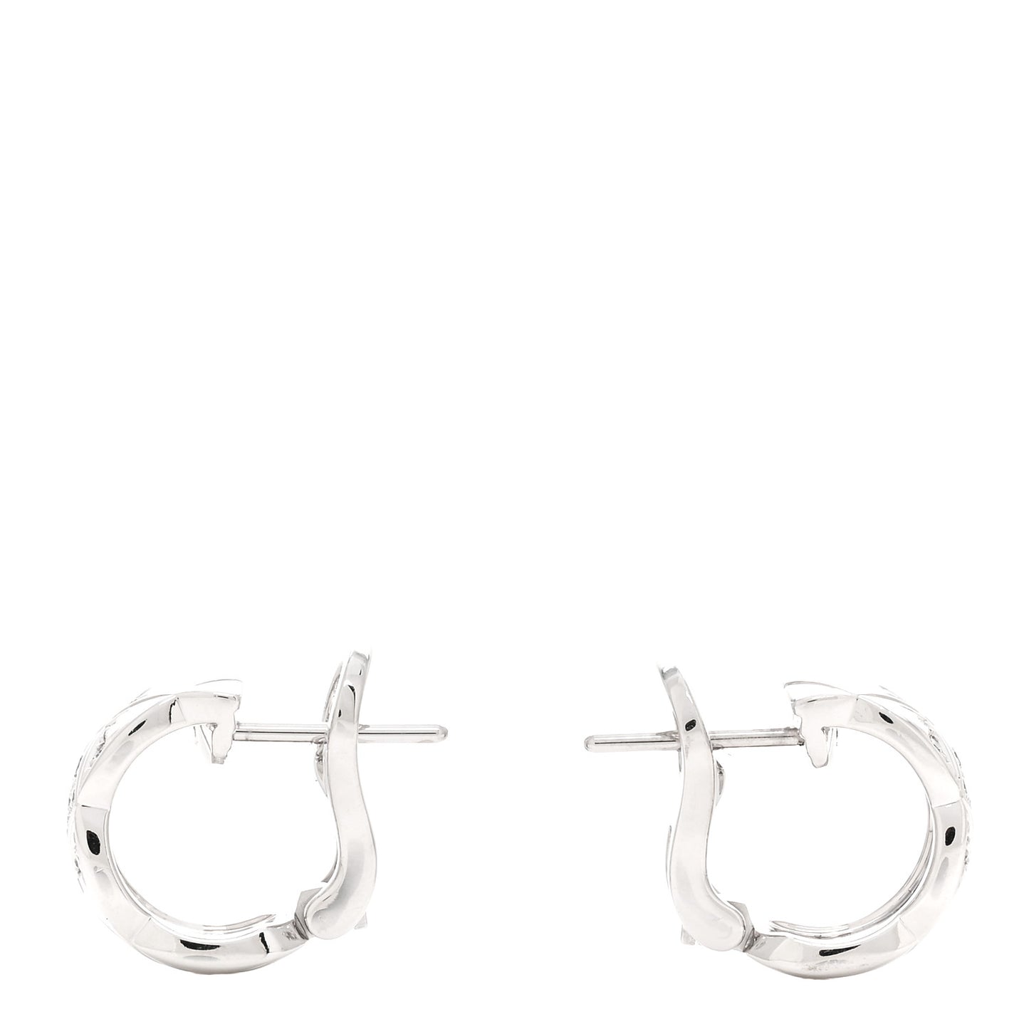 18K White Gold Diamond Coco Crush Wide Hoop Earrings