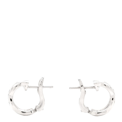 Chanel 18K White Gold Diamond Coco Crush Wide Hoop Earrings 3 of 5