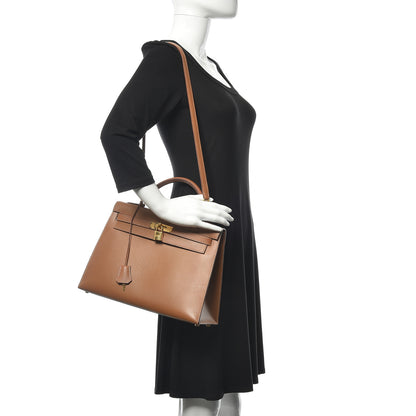 Hermes Courchevel Kelly Sellier 32 Gold 2 of 32