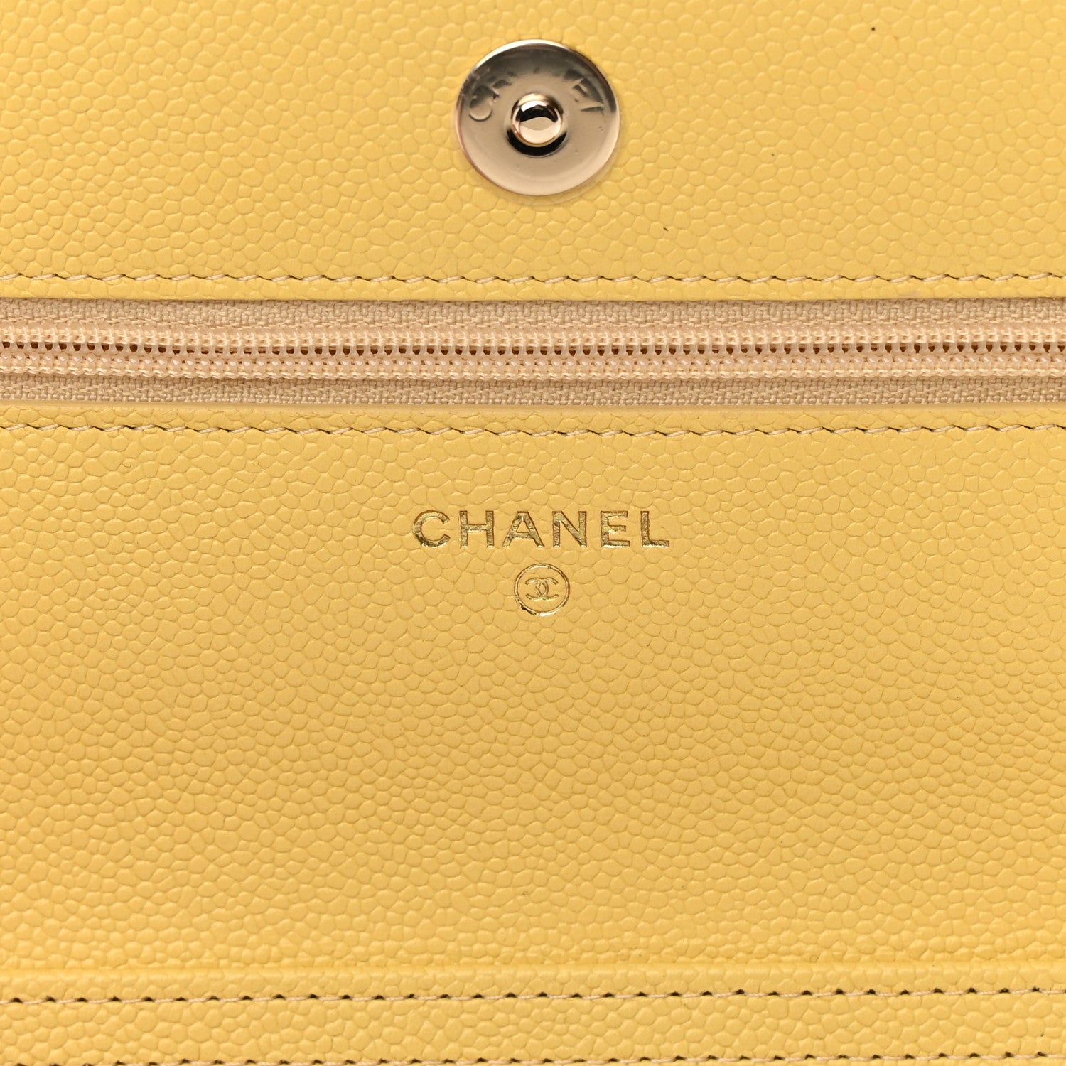 Chanel Caviar Quilted Tiny CC Wallet On Chain WOC Yellow 6 of 13