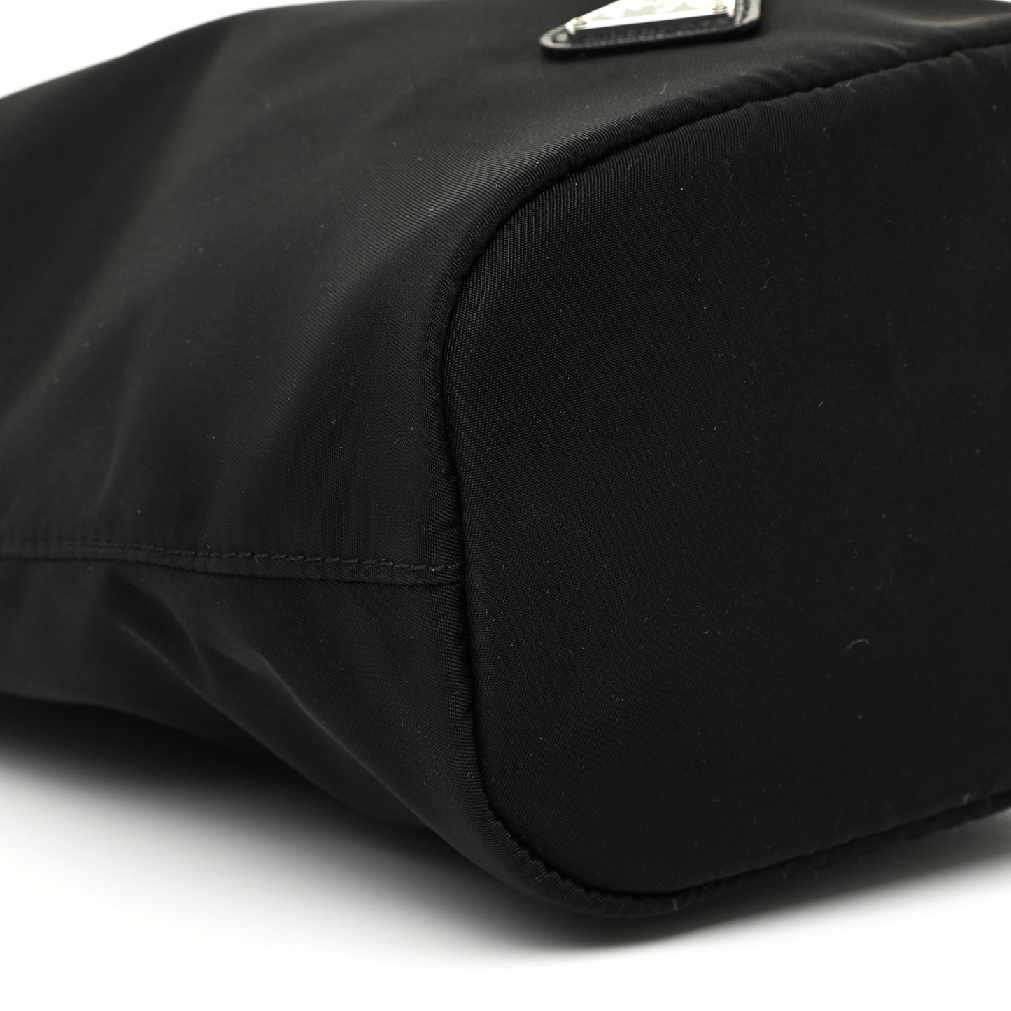 Saffiano Tessuto Nylon Vela Bucket Wristlet Black