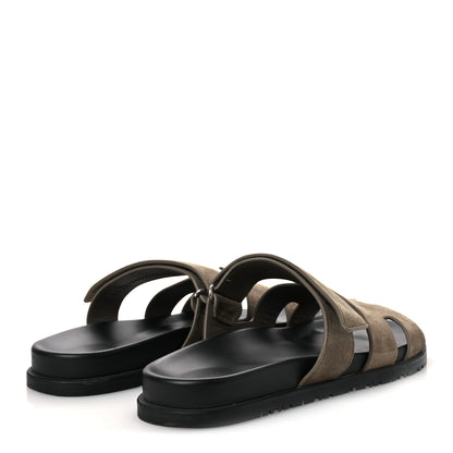 Hermes Suede Goatskin Mens Chypre Sandals 45 Beige Argile 5 of 12