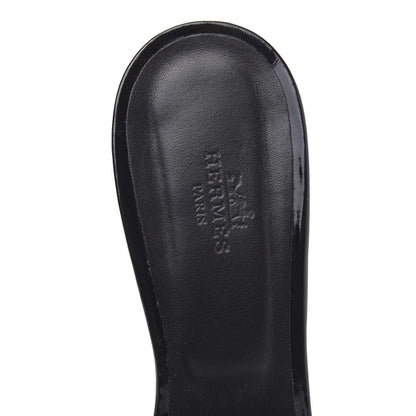 Hermes Patent Oasis Sandals 40 Black 6 of 8