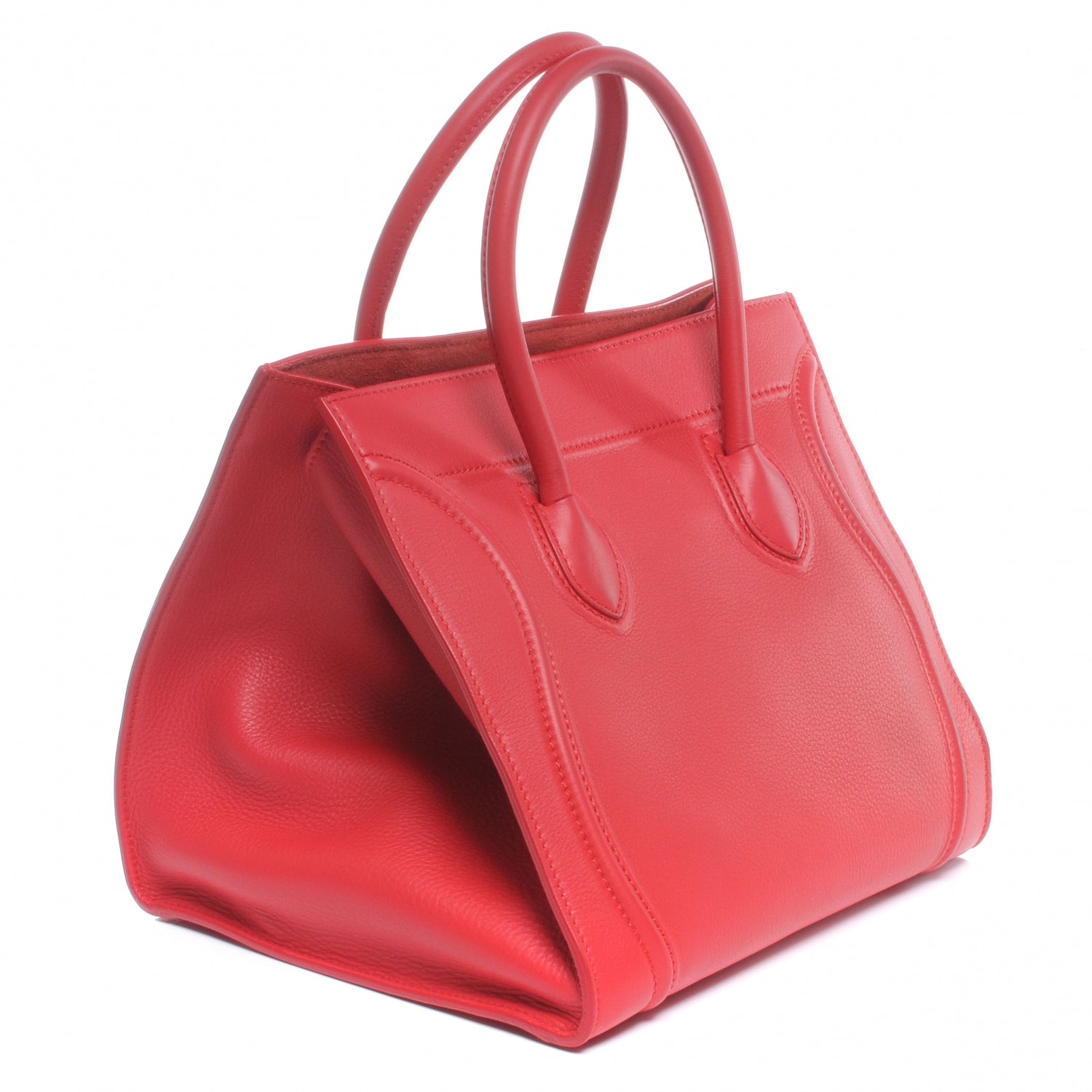 Celine Smooth Calfskin Medium Phantom Luggage Bag Red 4 of 9