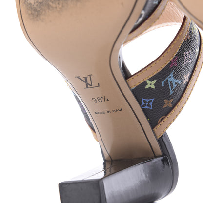 Louis Vuitton Monogram Multicolor Sandals 38.5 Black 10 of 12