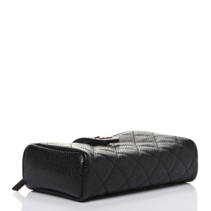 Chanel Caviar Quilted Mini Phone Holder Clutch Black 4 of 13