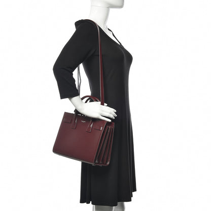 Saint Laurent Grained Calfskin Small Sac De Jour Bag Rouge Legion 2 of 10