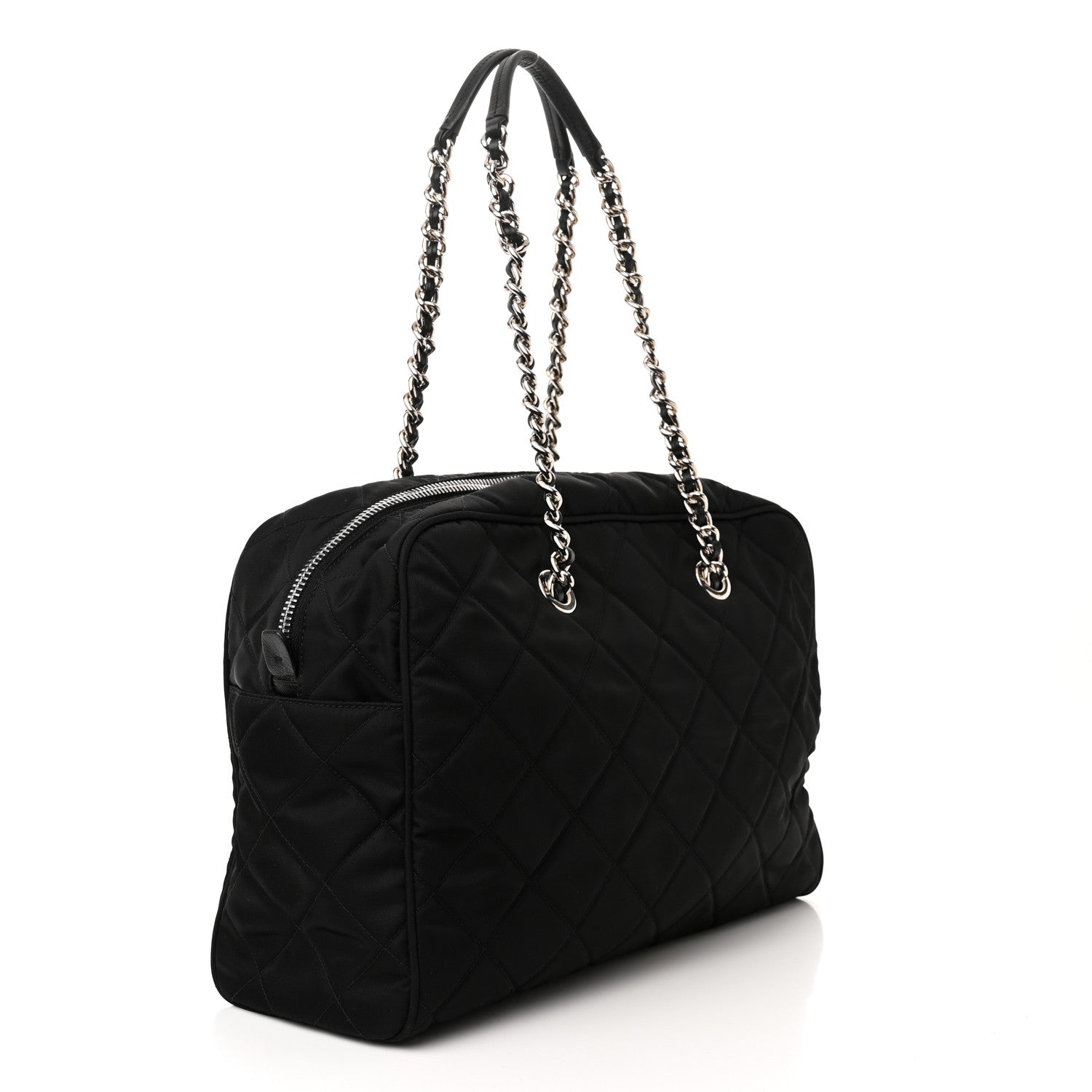 Prada Nylon Tessuto Impuntu Quilted Shoulder Bag Black 3 of 11