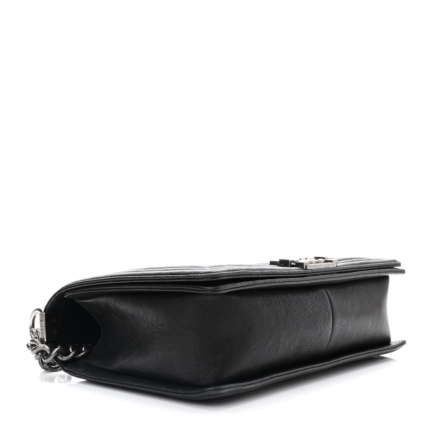 Crumpled Lambskin New Medium Studded Boy Flap Black