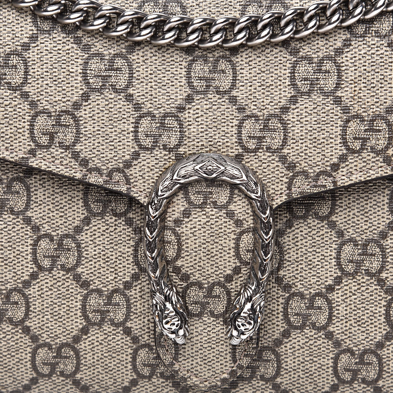 Gucci GG Supreme Monogram Mini Dionysus Chain Wallet Beige Taupe 15 of 17