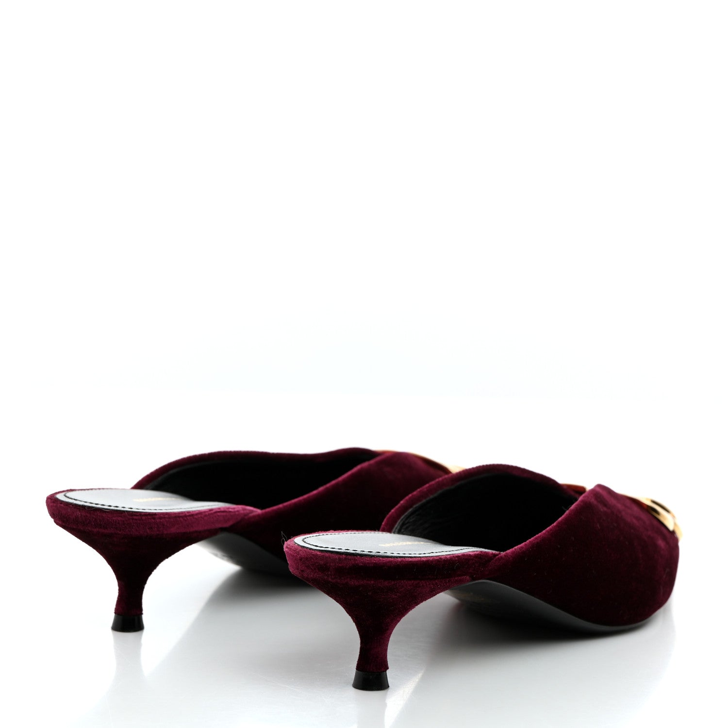 Balenciaga Velvet Extreme BB Knife Pointed Toe 40mm Mules 38.5 Rouge Prune 4 of 9