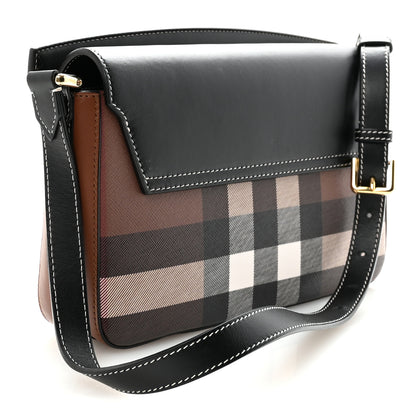 Burberry E-Canvas Check Calfskin Catherine Shoulder Bag Dark Birch Brown 3 of 9