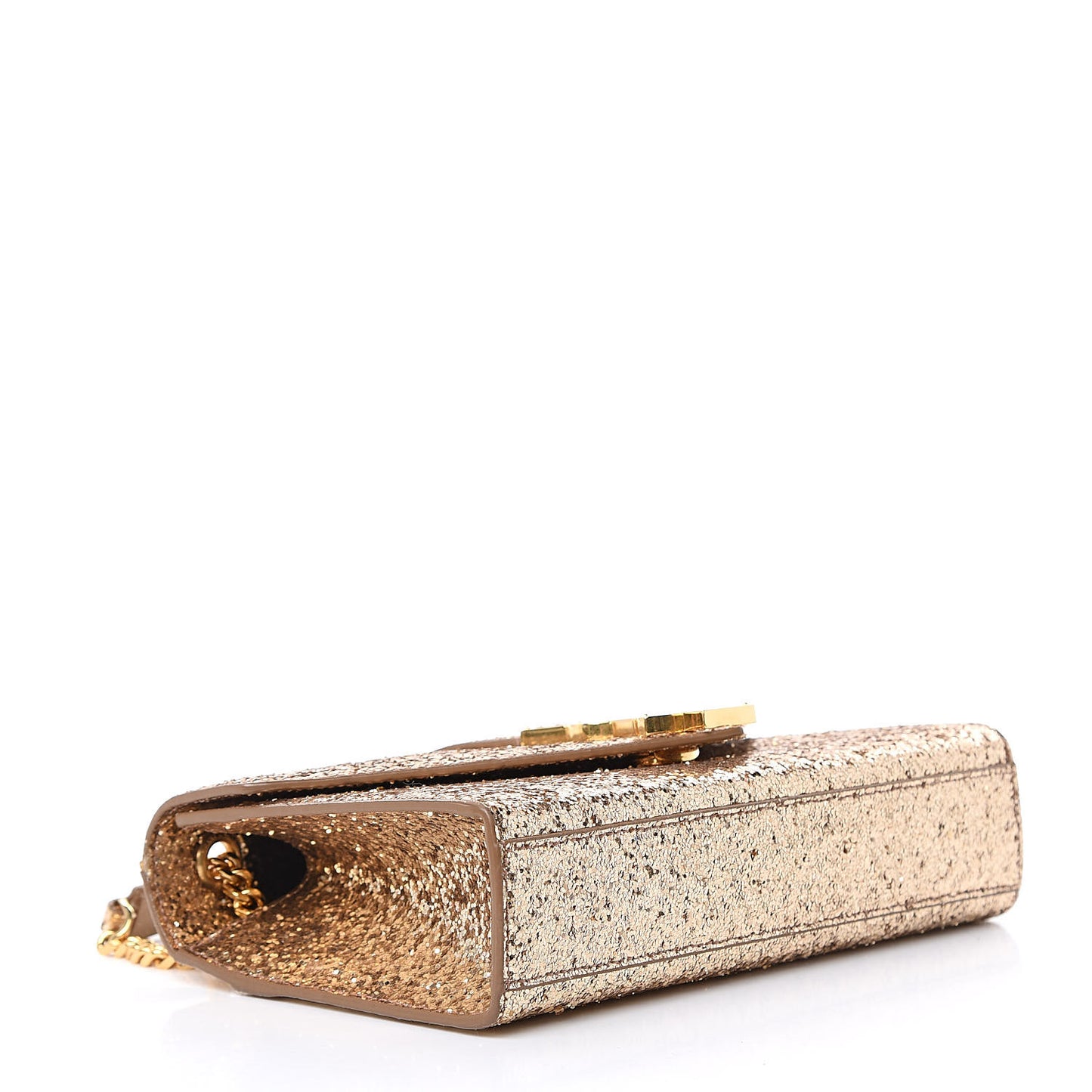 Glitter Monogram Galactica Satchel Gold