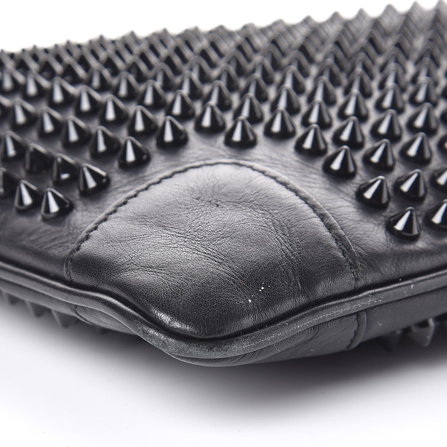 Christian Louboutin Calfskin Studded Loubiposh Clutch Black 11 of 12
