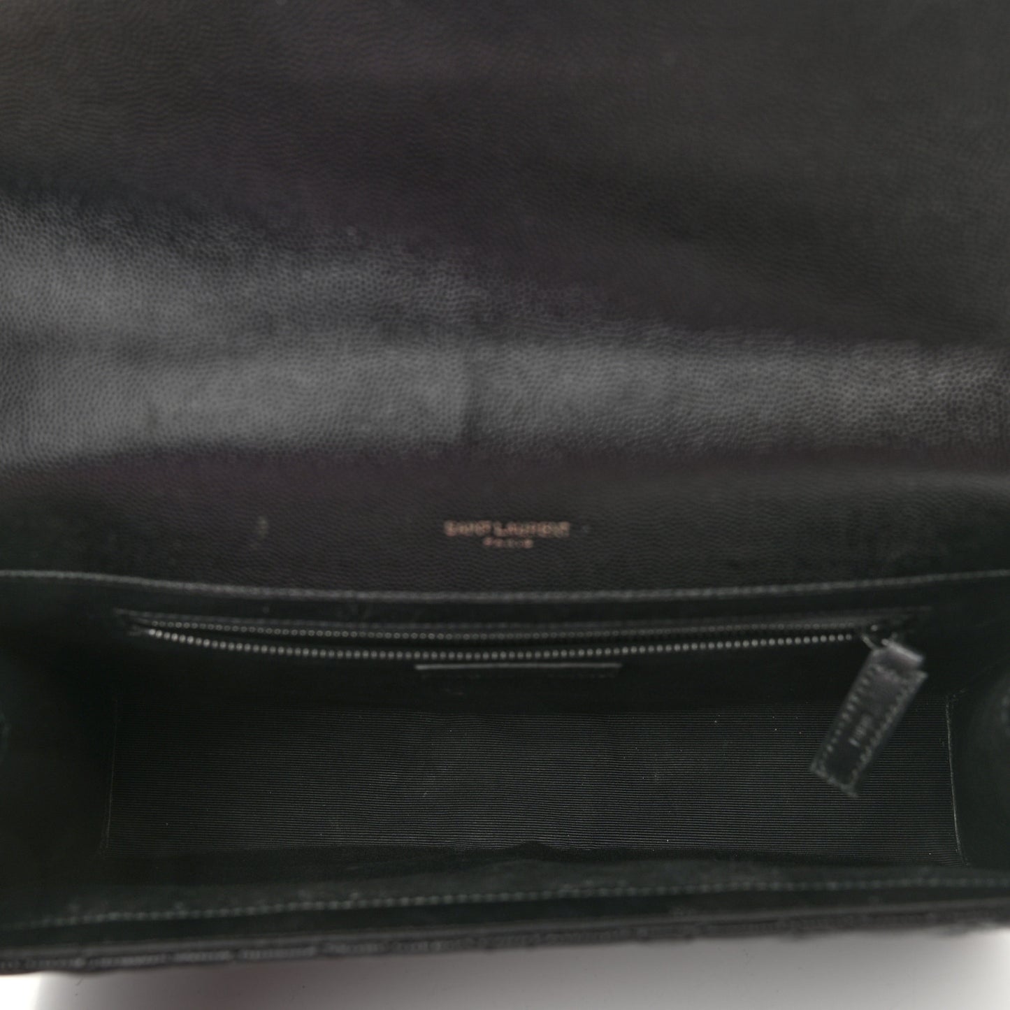 Grain De Poudre Textured Mixed Matelasse Large Triquilt Monogram Monochrome Satchel Black