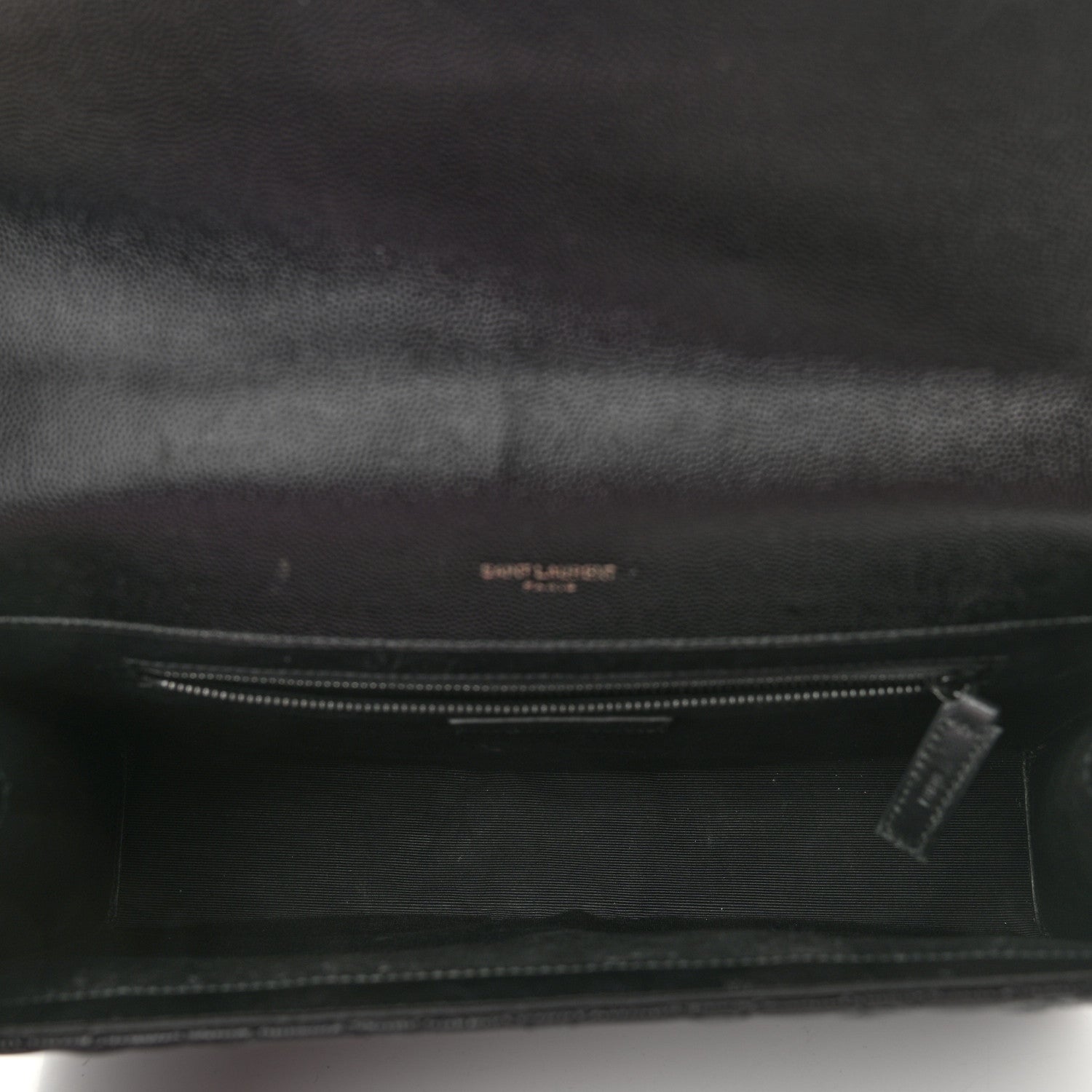 Saint Laurent Grain De Poudre Textured Mixed Matelasse Large Triquilt Monogram Monochrome Satchel Black 5 of 14