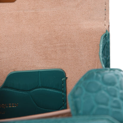 Alexander McQueen Calfskin Crocodile Embossed Box Shoulder Bag 16 Green 12 of 14