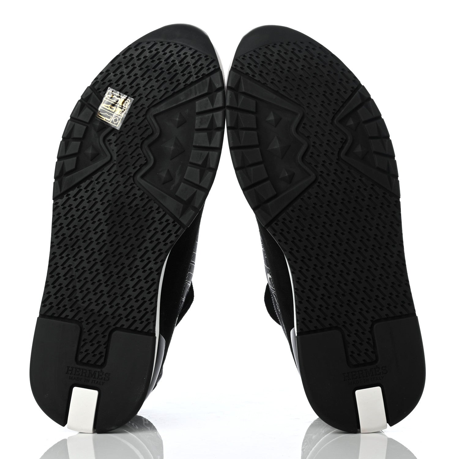 Hermes Neoprene Suede Sneakers 43 Black White 5 of 8
