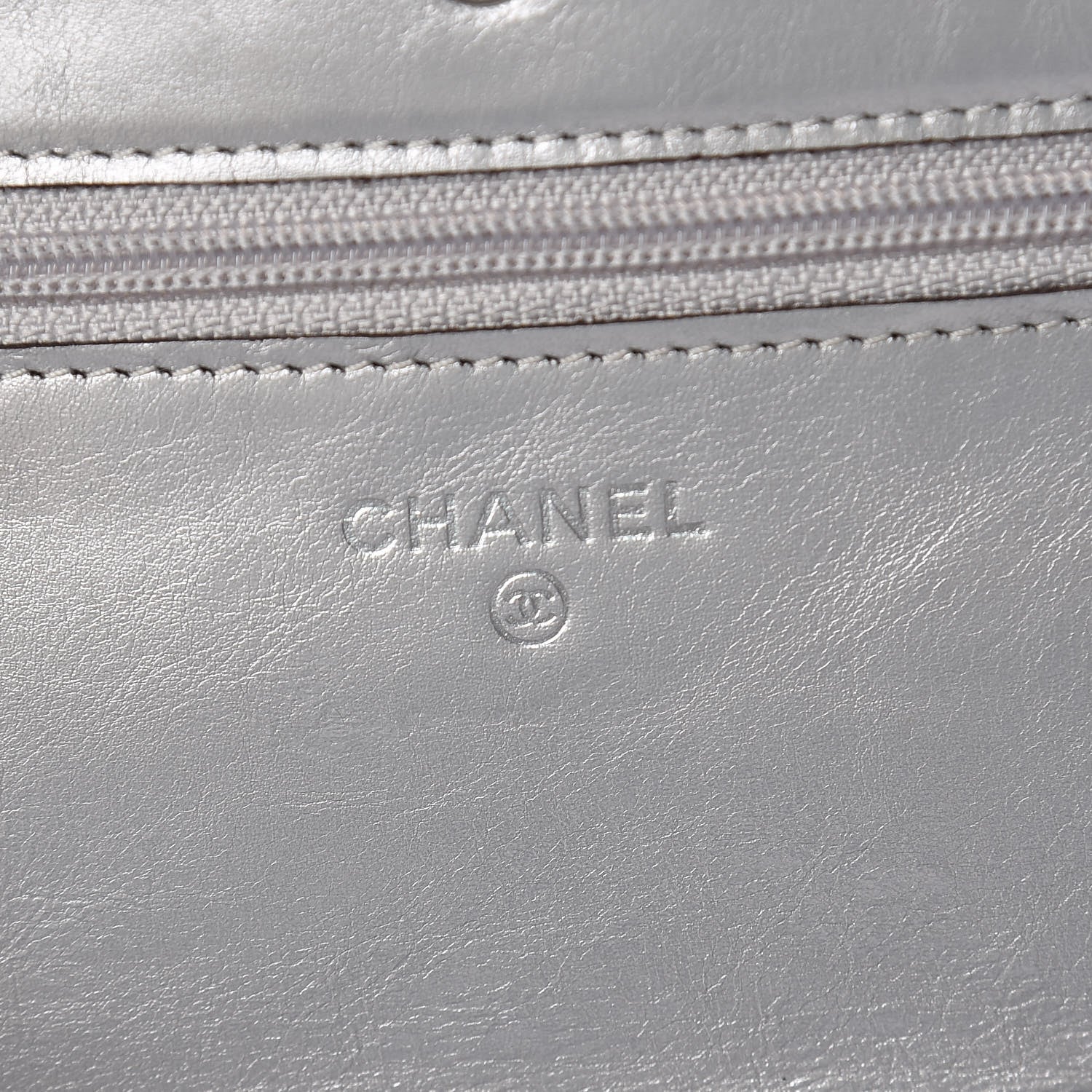 Chanel Metallic Aged Calfskin Reissue Wallet On Chain WOC Silver 8 of 10