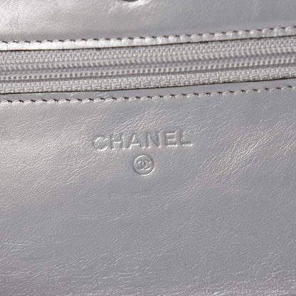 Chanel Metallic Aged Calfskin Reissue Wallet On Chain WOC Silver 8 of 10