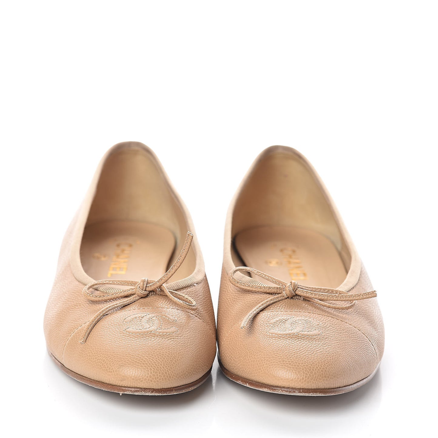 Caviar CC Cap Toe Ballerina Flats 41 Beige