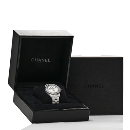 Chanel Stainless Steel Ceramic Diamond Pave Bezel 42mm J12 Automatic Watch White 5 of 5