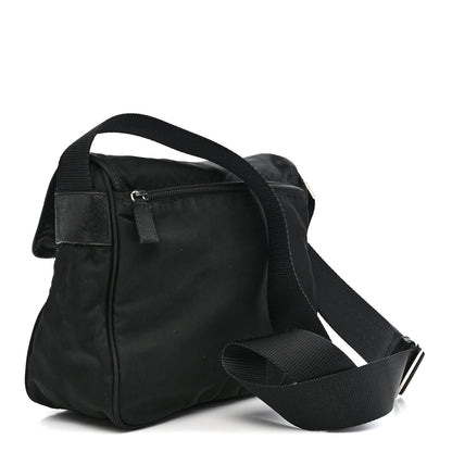 Prada Nylon Vela Saffiano Single Buckle Messenger Shoulder Bag Black 3 of 17
