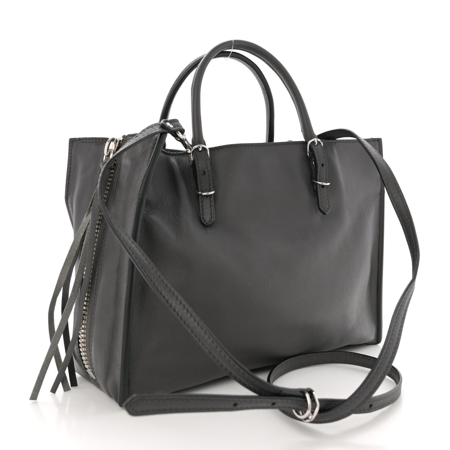 Veau Papier A6 Zip Around Tote Gris Fossile