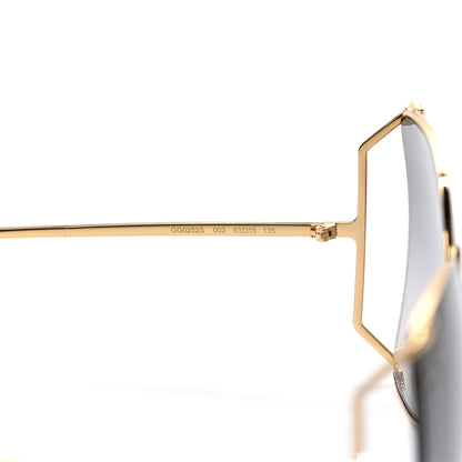 Gucci Oversized Round Sunglasses GG0252S Gold 7 of 7