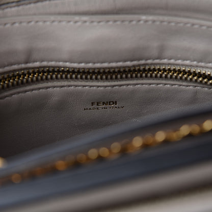 Fendi Shiny Nappa Trapuntata Chain Small DotCom Click Chain Satchel Grigio Polvere 9 of 11