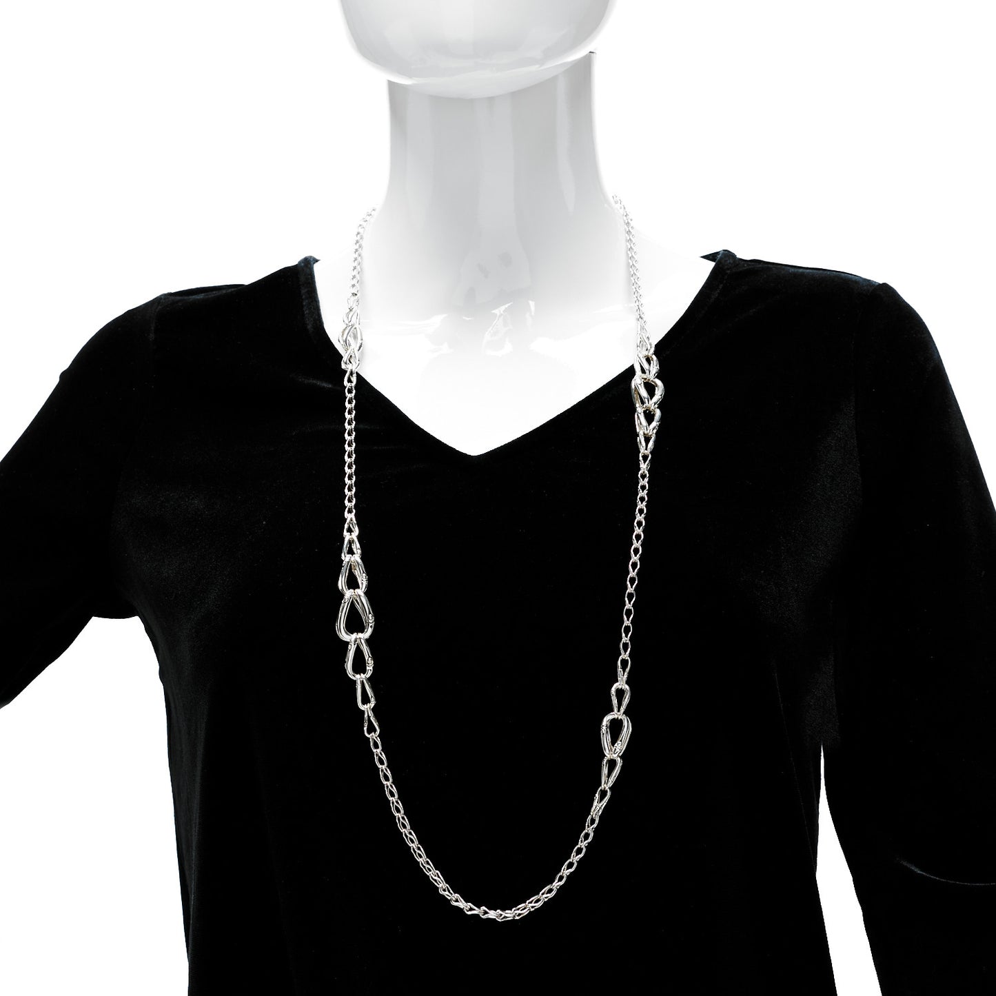 Sterling Silver Bamboo Link Chain Necklace