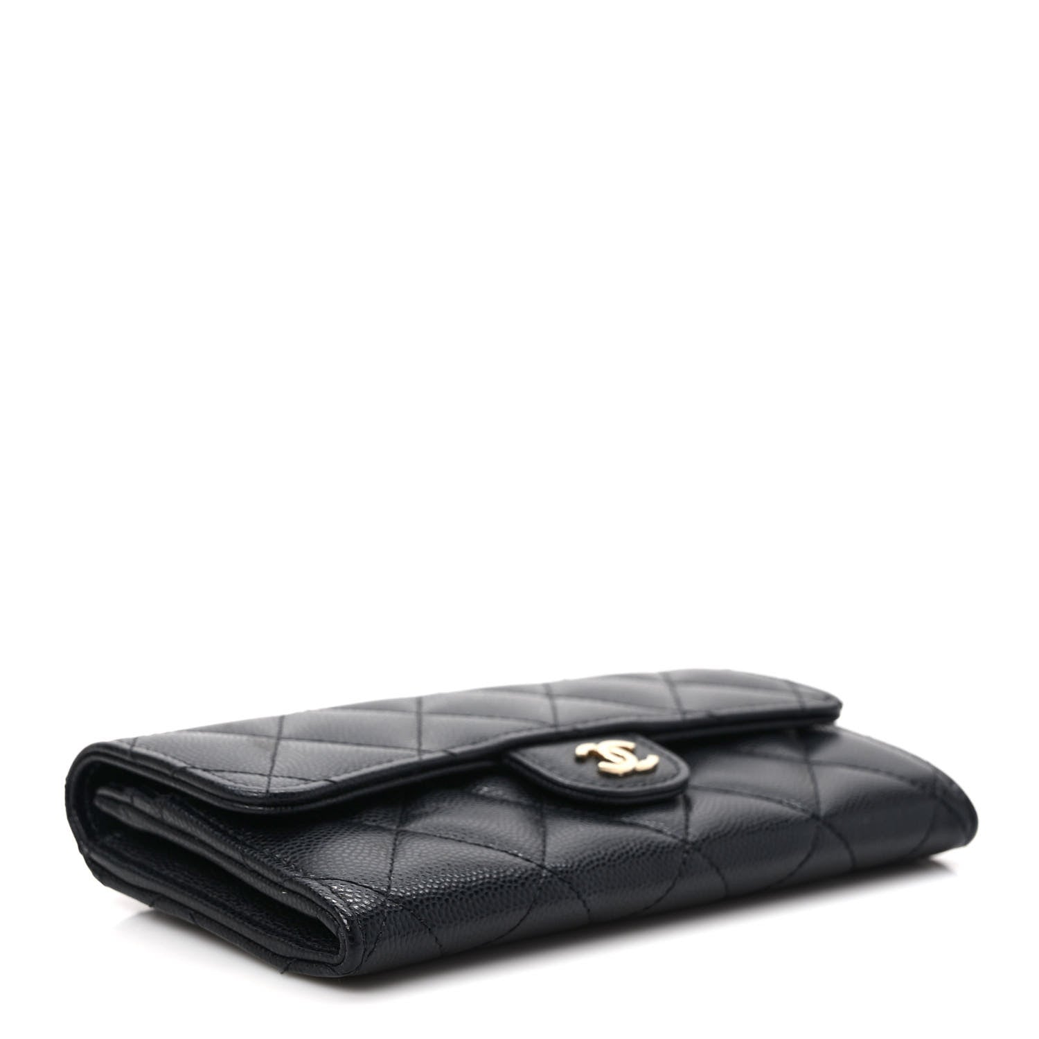Chanel Caviar Quilted Medium Gusset Flap Wallet Black 4 of 8