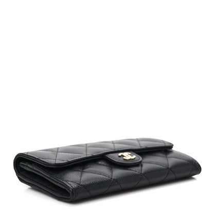 Chanel Caviar Quilted Medium Gusset Flap Wallet Black 4 of 8
