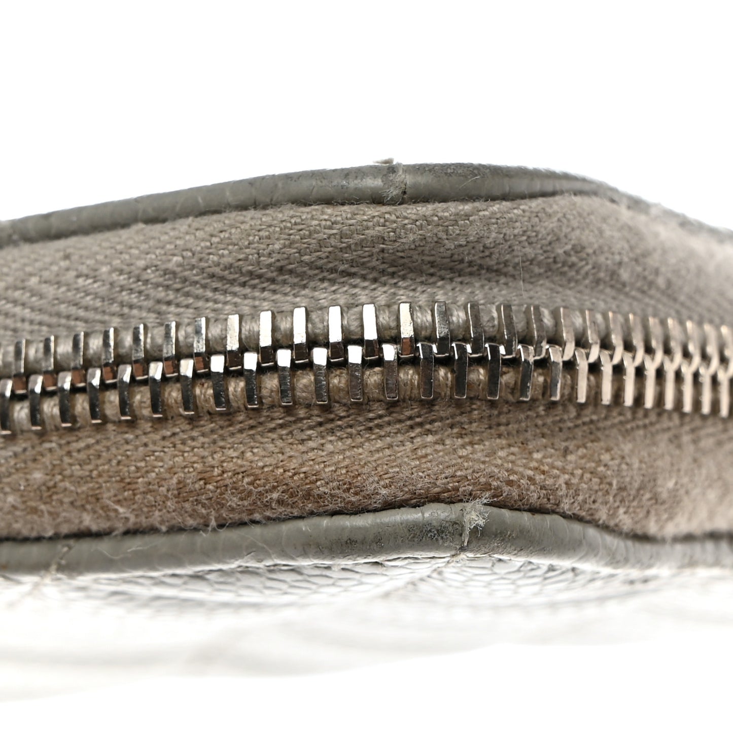 Caviar Quilted Large Gusset Zip Around Wallet Grey