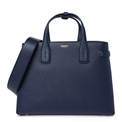 Burberry Derby Calfskin Vintage Check Medium Banner Tote Regency Blue 1 of 8