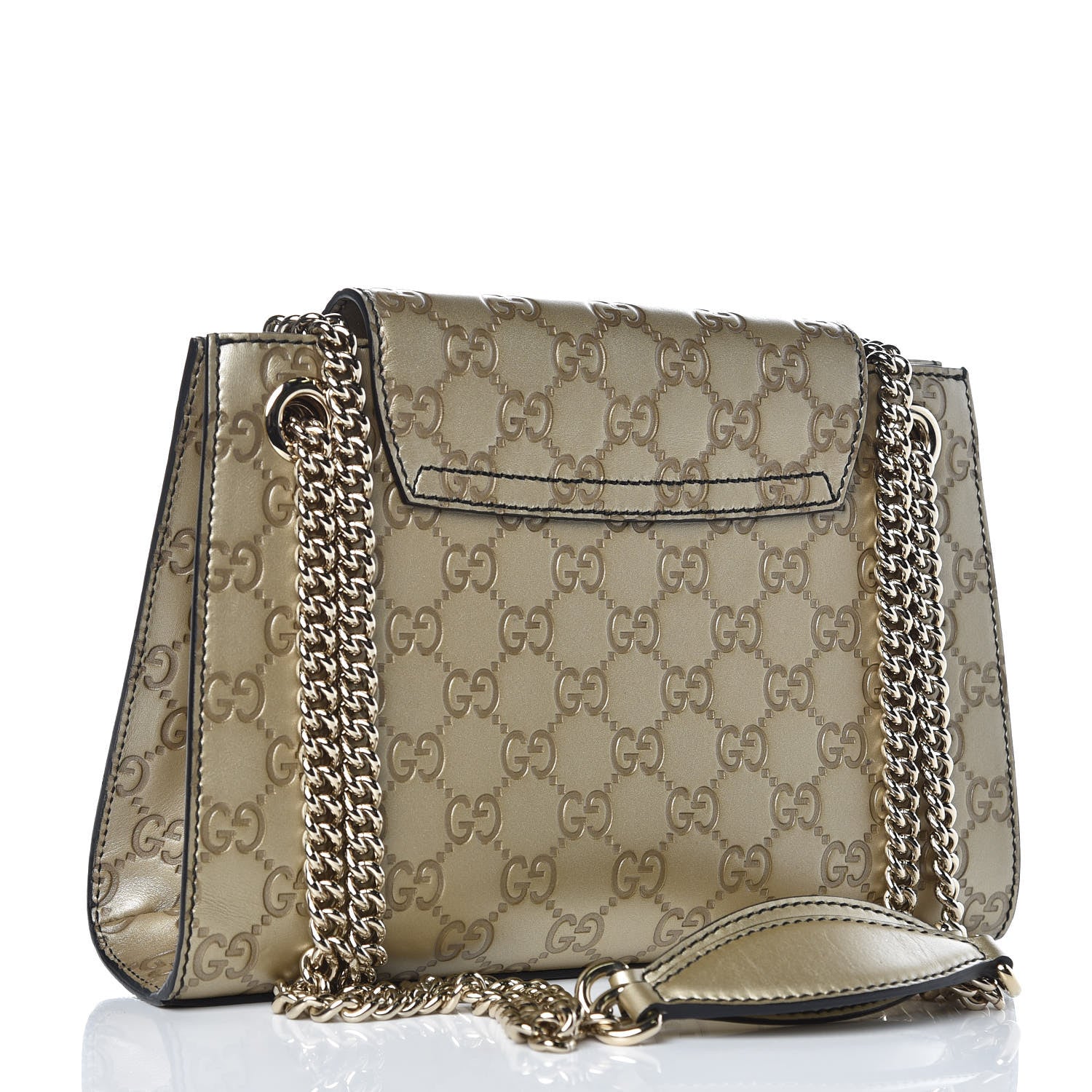 Gucci Guccissima Small Emily Shoulder Bag Gold 3 of 10