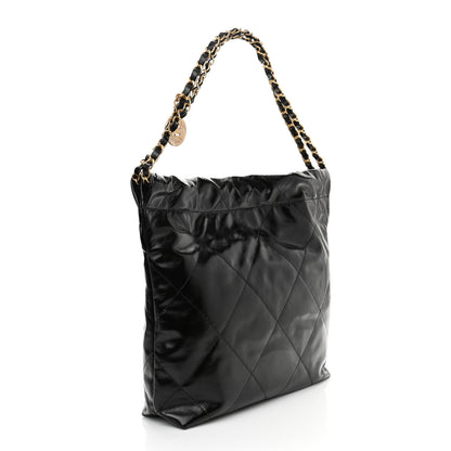 Chanel Shiny Calfskin Quilted Small Chanel 22 Black 4 of 12
