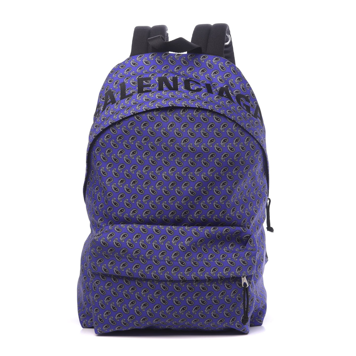 Sport Nylon Logo Paisley Print Wheel Backpack Navy Black