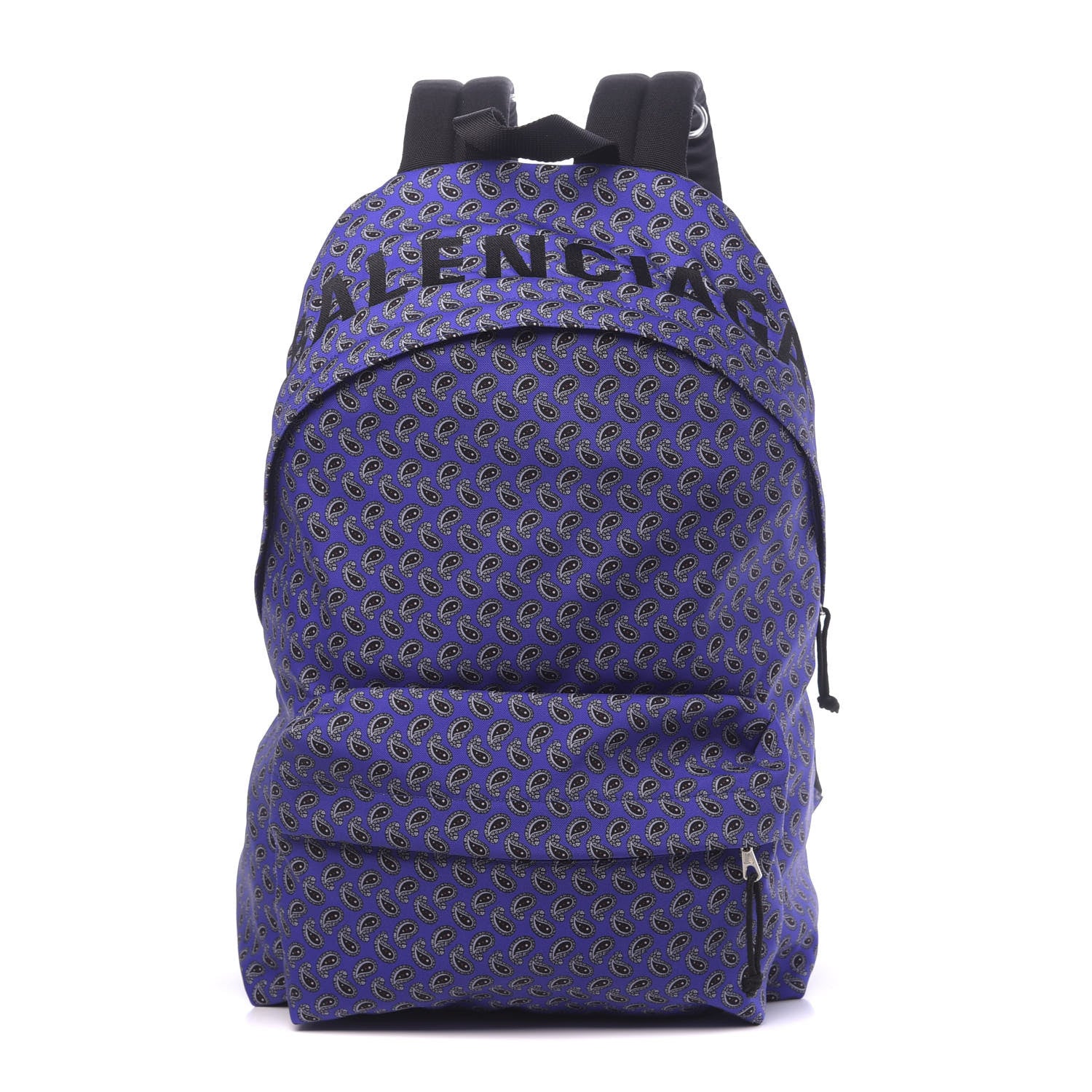 Balenciaga Sport Nylon Logo Paisley Print Wheel Backpack Navy Black 1 of 8