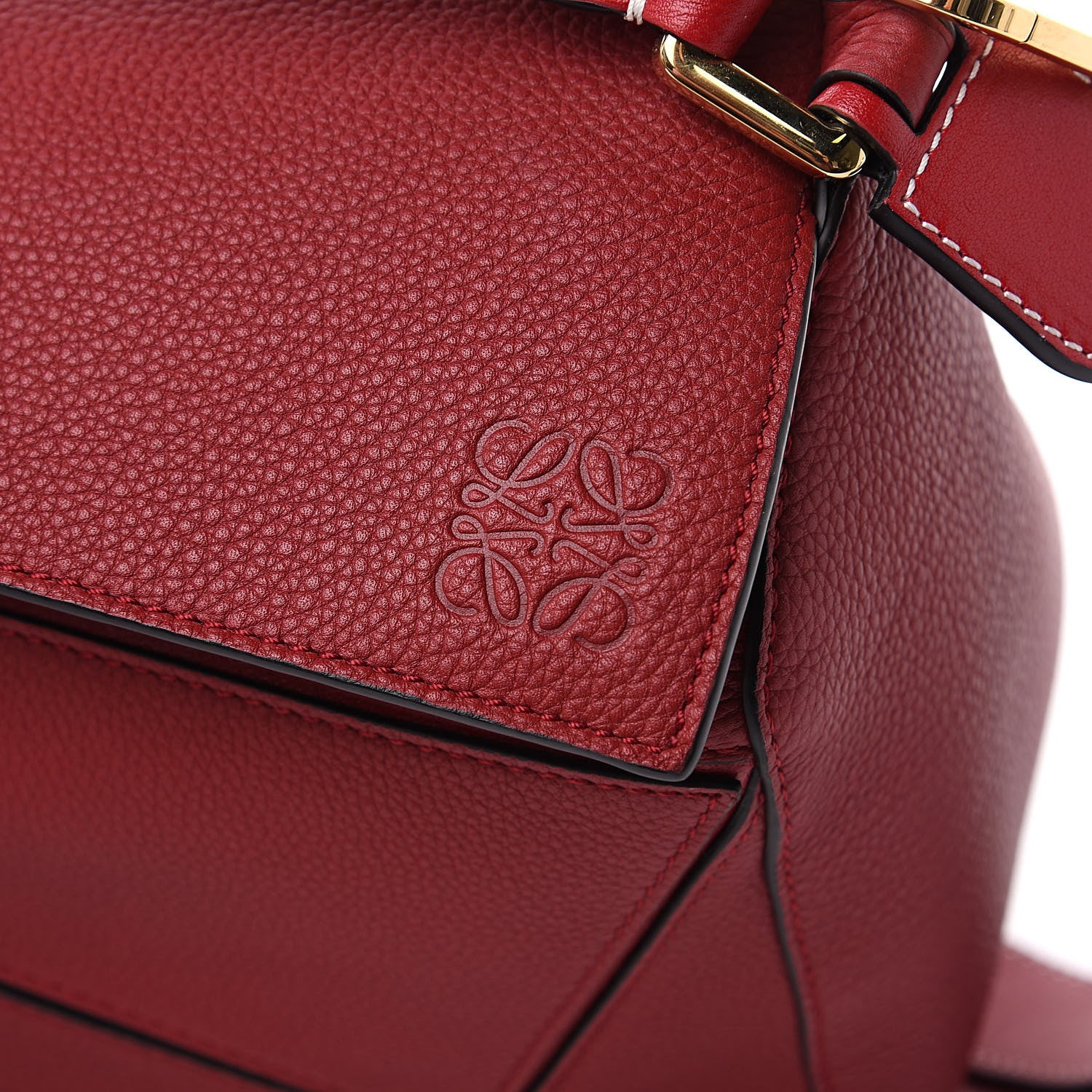 Loewe Calfskin Medium Puzzle Bag Rouge 10 of 10