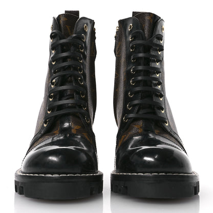 Louis Vuitton Patent Calfskin Monogram Star Trail Ankle Boots 39 Black 3 of 9
