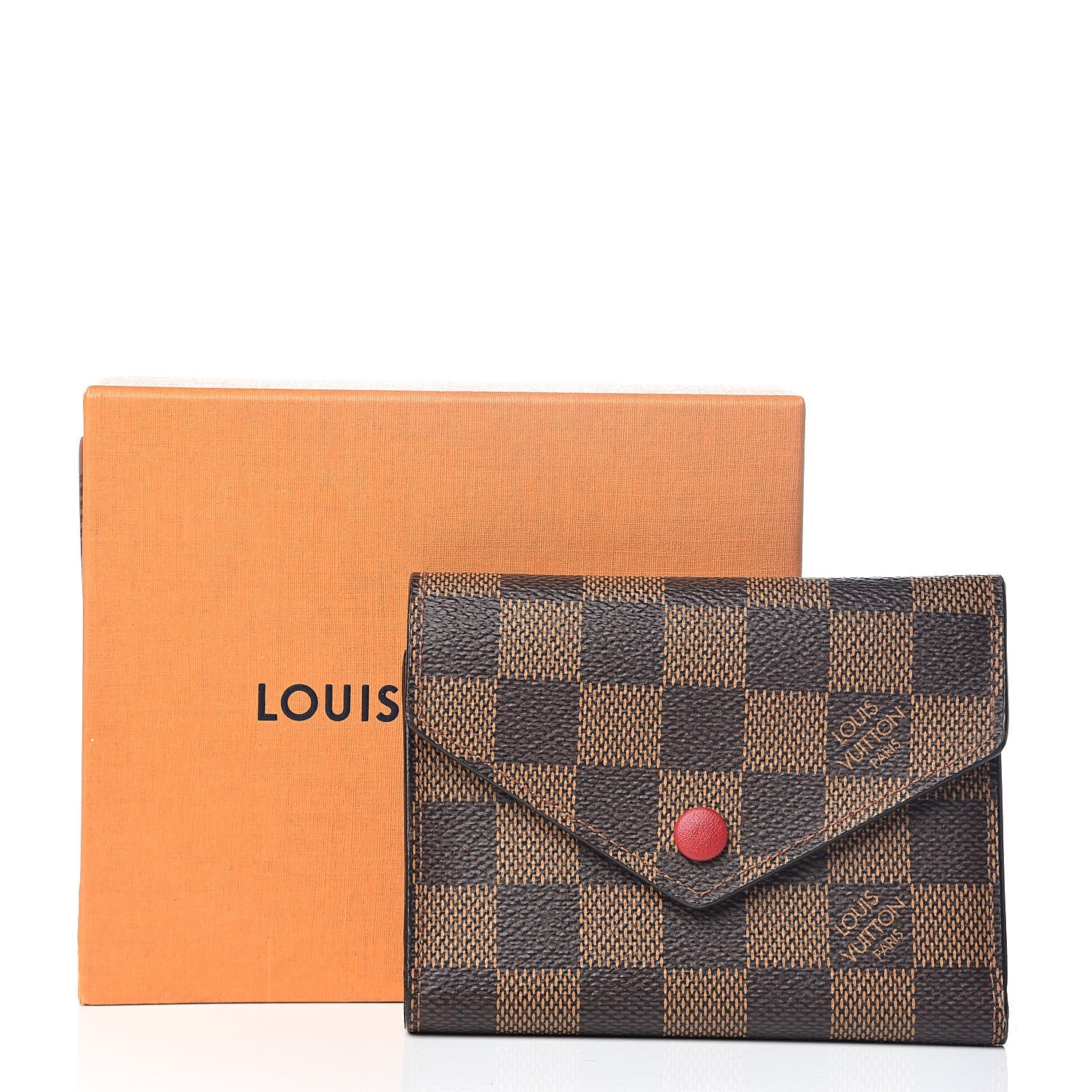 Louis Vuitton Damier Ebene Victorine Wallet Red 7 of 7