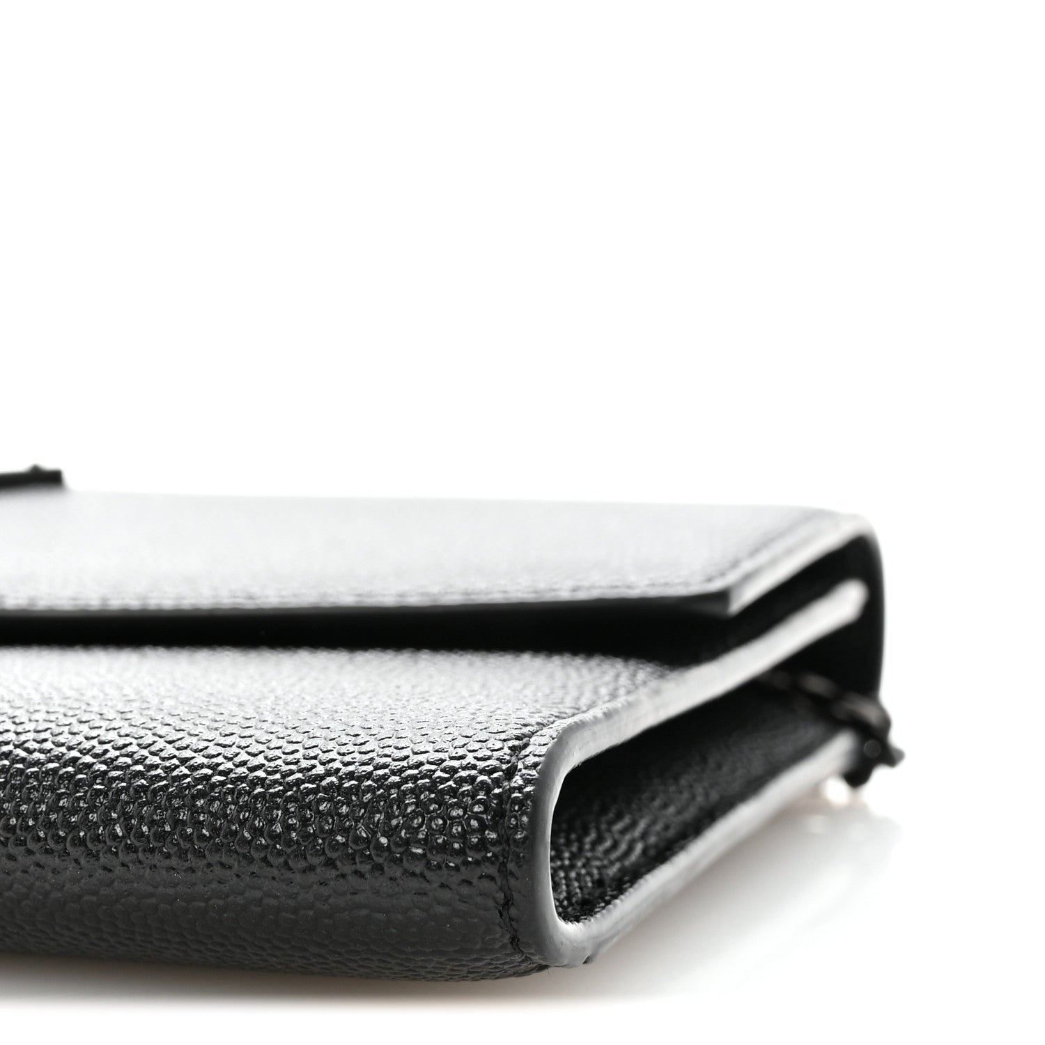 Saint Laurent Grain de Poudre Uptown Chain Wallet Black 11 of 12