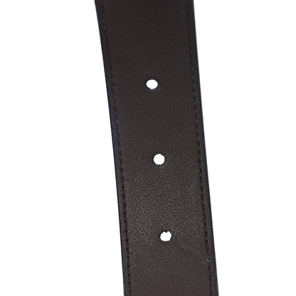 Gucci GG Supreme Monogram Matte Plutone Calfskin Double G 30mm Belt 85 34 Beige Ebony New Acero 3 of 5