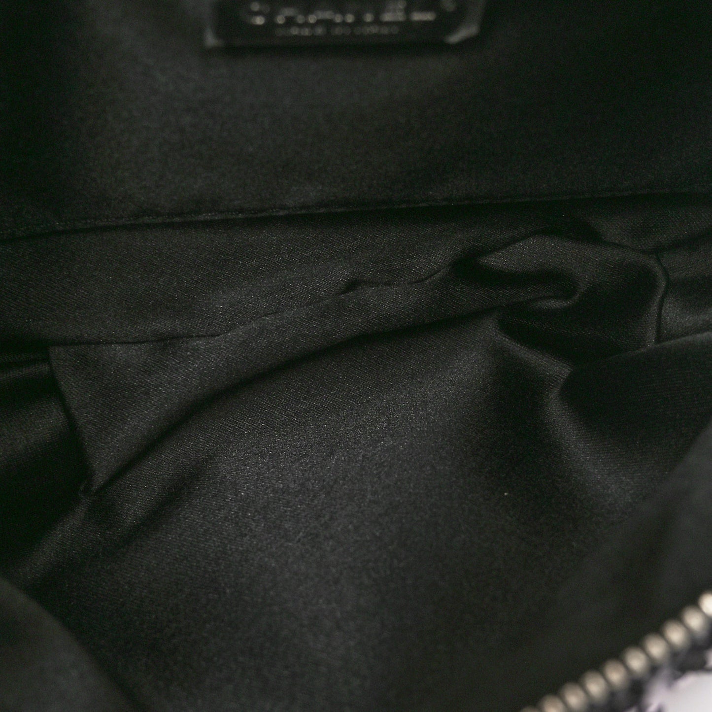 Sequin Shiny Aged Calfskin Sparkling City Waist Bag Fanny Pack Black Silver